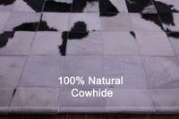 Thumbnail for Black & White Patchwork Natural Cowhide Rug - 5' 0