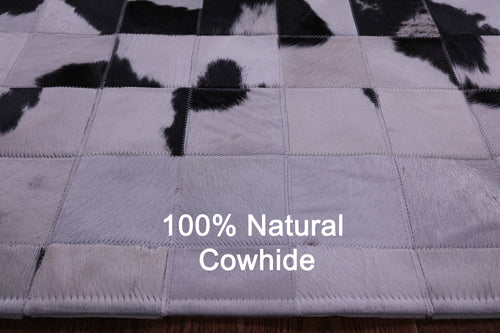 Black & White Patchwork Natural Cowhide Rug - 5' 0