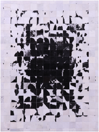 Thumbnail for Black & White Patchwork Natural Cowhide Rug - 5' 0