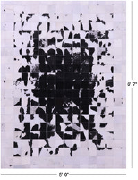 Thumbnail for Black & White Patchwork Natural Cowhide Rug - 5' 0