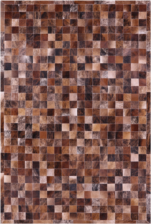 Brindle Patchwork Brown Natural Cowhide Rug - 6' 7