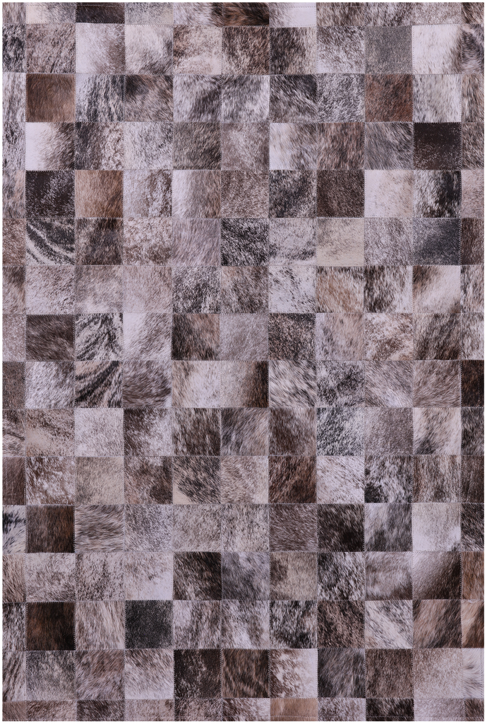Brown Brindle Patchwork Natural Cowhide Rug - 3' 4" x 5' 0"