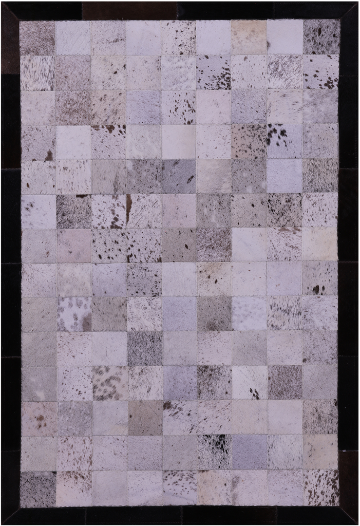 Salt & Pepper Patchwork Brown & White Natural Cowhide Rug - 3' 4" x 5' 0"