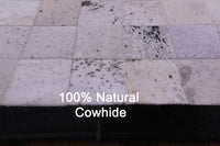 Thumbnail for Salt & Pepper Patchwork Brown & White Natural Cowhide Rug - 3' 4
