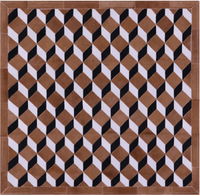 Thumbnail for Brown & White Square Patchwork Black Natural Cowhide Rug - 5' 0