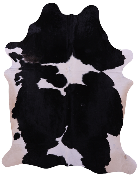Black & White Natural Cowhide Rug - XX-Large 8' 2"H x 6' 6"W