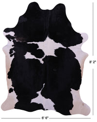 Thumbnail for Black & White Natural Cowhide Rug - XX-Large 8' 2