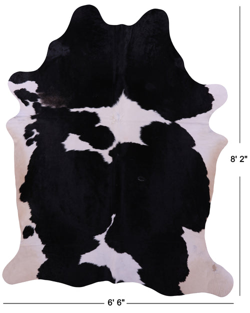 Black & White Natural Cowhide Rug - XX-Large 8' 2