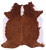 Brown & White Natural Cowhide Rug - X-Large 7' 0"H x 6' 4"W