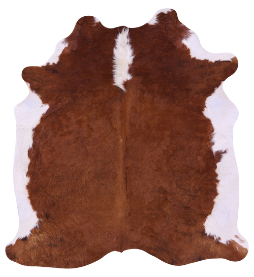 Brown & White Natural Cowhide Rug - X-Large 7' 0