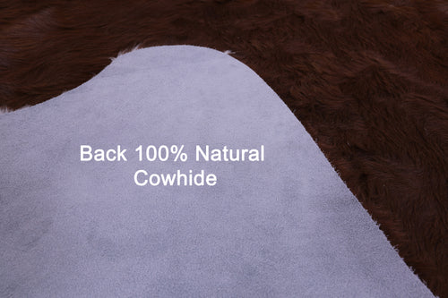 Brown & White Natural Cowhide Rug - X-Large 7' 0
