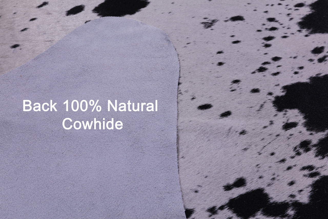 Black Salt & Pepper Natural Cowhide Rug - XX-Large 7' 4"H x 6' 9"W