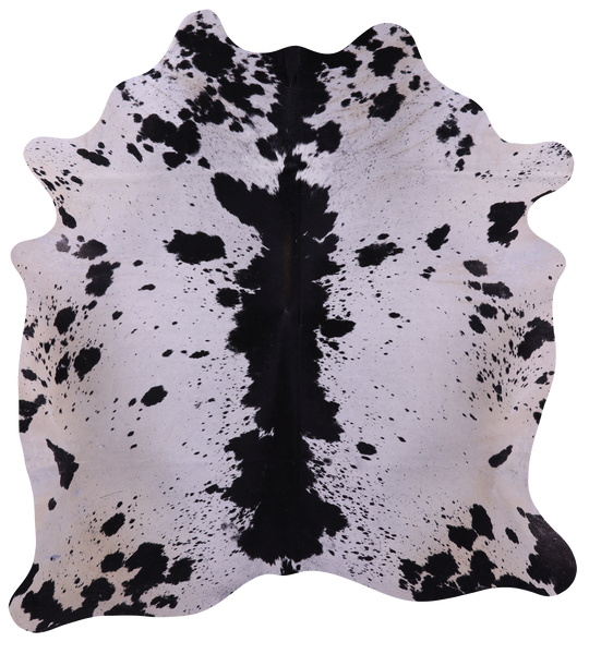 Black Salt & Pepper Natural Cowhide Rug - XX-Large 7' 4"H x 6' 9"W