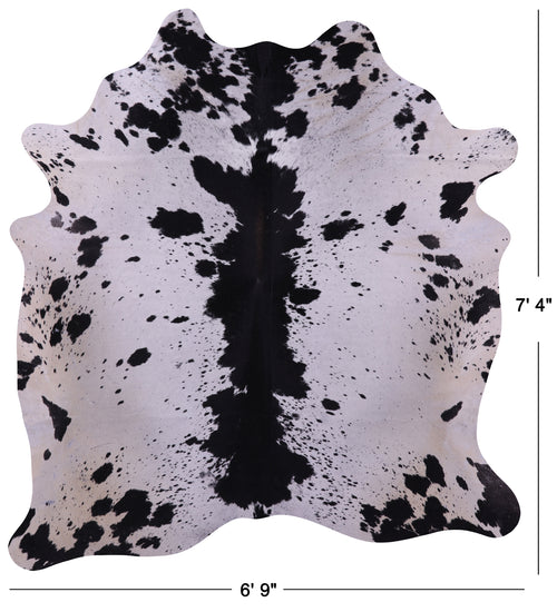 Black Salt & Pepper Natural Cowhide Rug - XX-Large 7' 4
