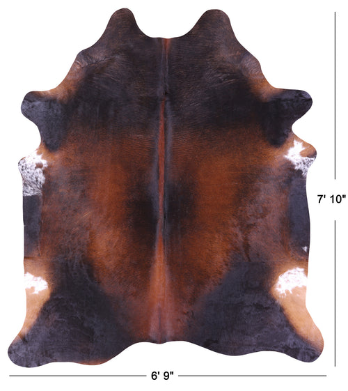 Dark Brown Natural Cowhide Rug - XX-Large 7' 10