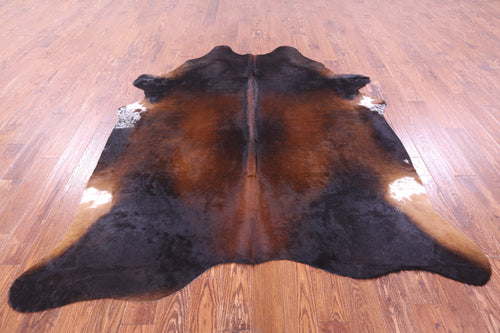 Dark Brown Natural Cowhide Rug - XX-Large 7' 10
