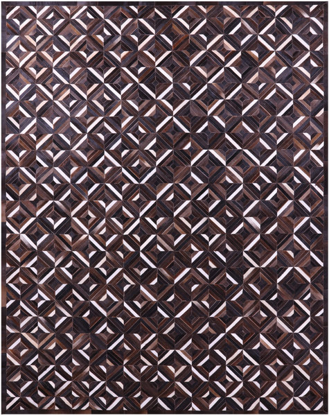 Brown Patchwork Natural Cowhide Rug - 9' 0" x 12' 0"