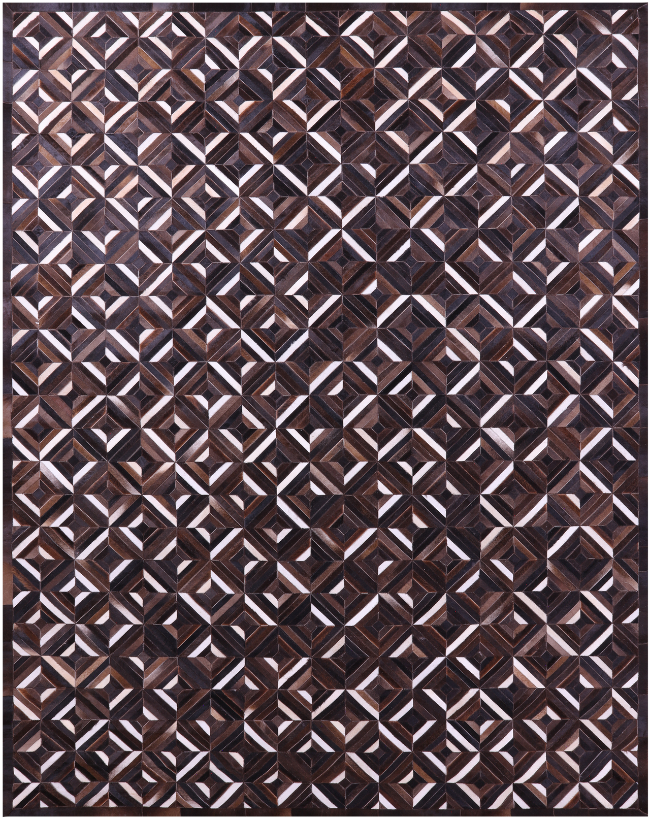 Brown Patchwork Natural Cowhide Rug - 9' 0" x 12' 0"
