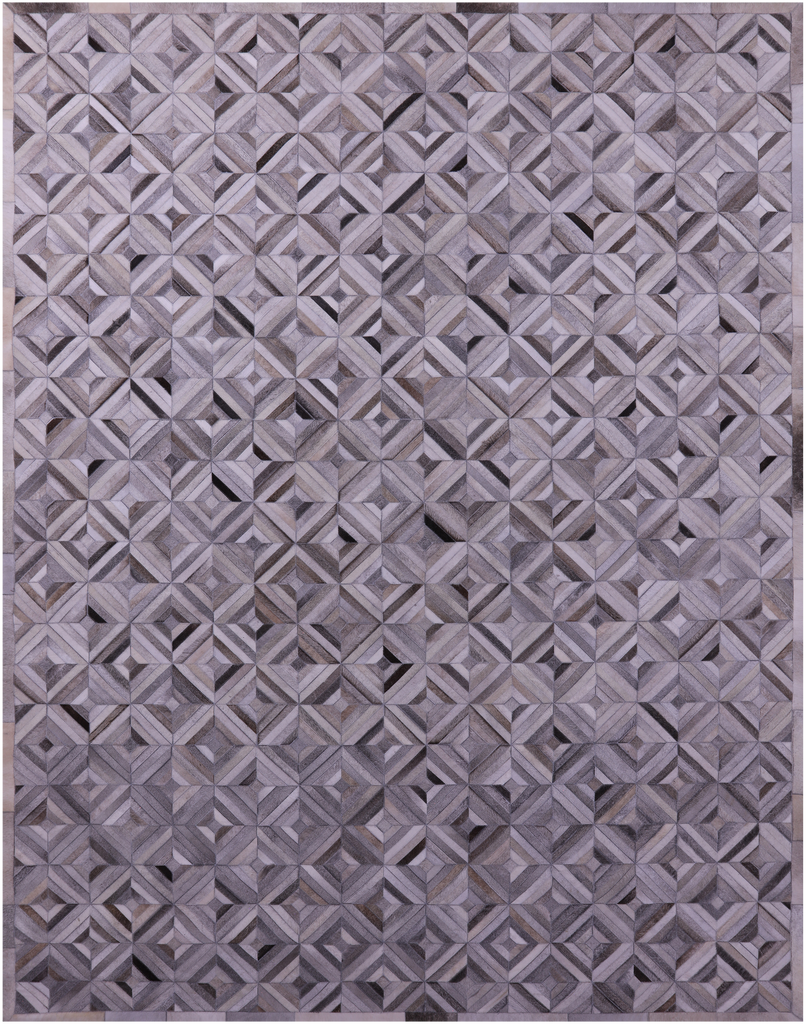 Grey Patchwork Natural Cowhide Rug - 9' 0" x 12' 0"