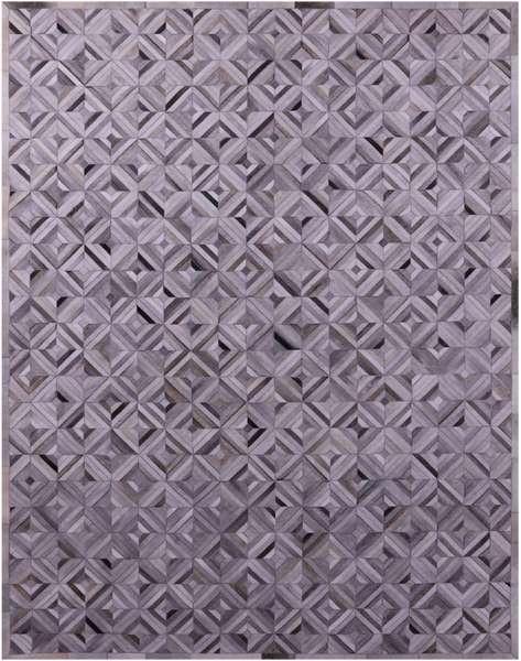 Grey Patchwork Natural Cowhide Rug - 9' 0" x 12' 0"