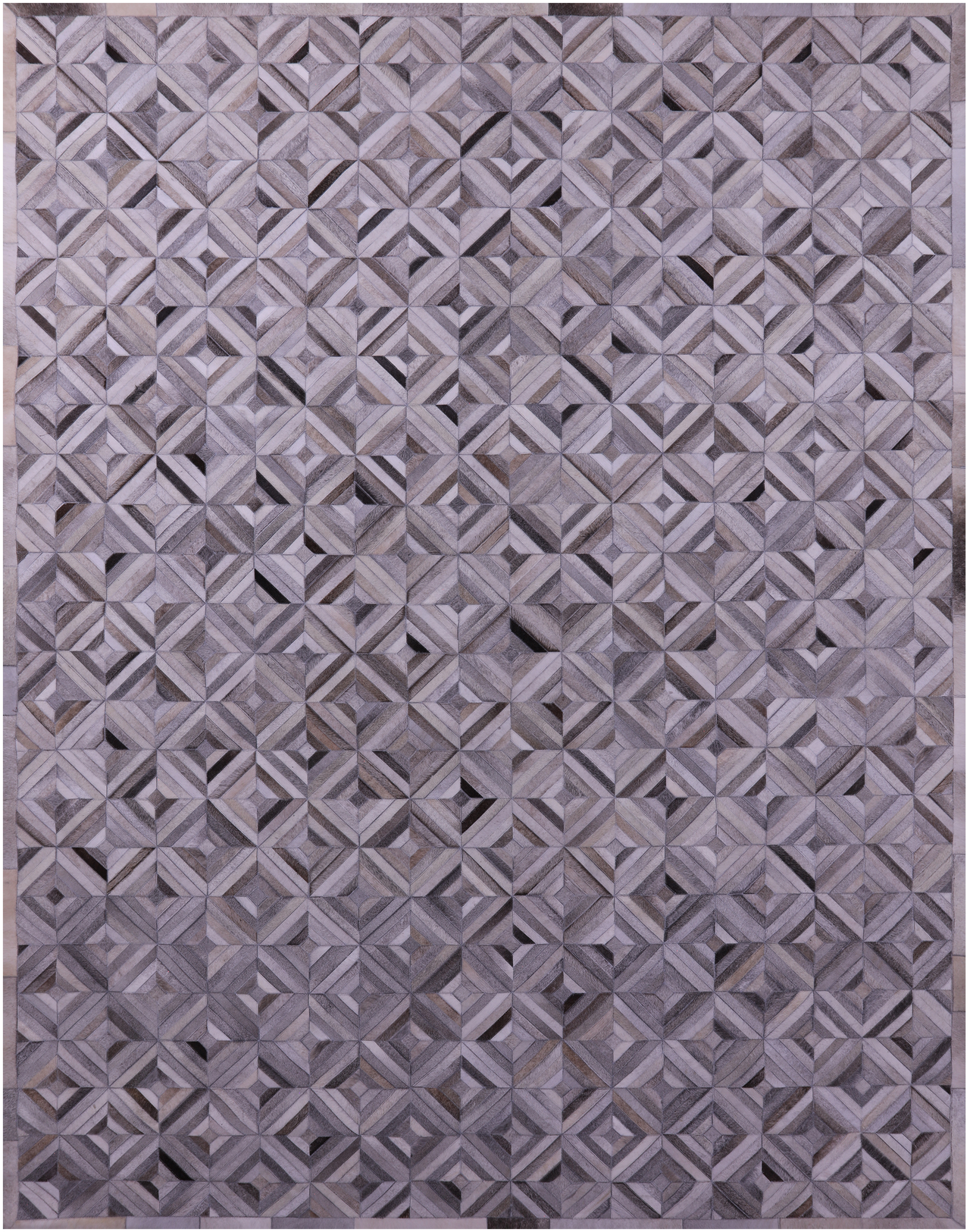 Grey Patchwork Natural Cowhide Rug - 9' 0" x 12' 0"