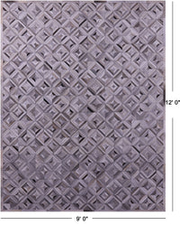 Thumbnail for Grey Patchwork Natural Cowhide Rug - 9' 0