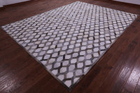 Thumbnail for Grey & White Patchwork Natural Cowhide Rug - 9' 0