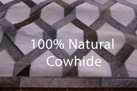 Thumbnail for Grey & White Patchwork Natural Cowhide Rug - 9' 0