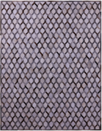 Thumbnail for Grey & White Patchwork Natural Cowhide Rug - 9' 0