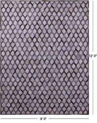 Thumbnail for Grey & White Patchwork Natural Cowhide Rug - 9' 0
