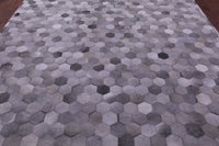 Thumbnail for Grey Patchwork Natural Cowhide Rug - 9' 0