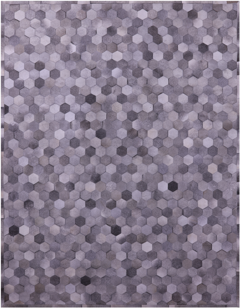 Grey Patchwork Natural Cowhide Rug - 9' 0" x 12' 0"