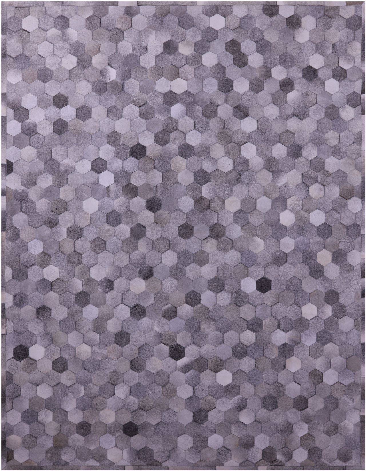 Grey Patchwork Natural Cowhide Rug - 9' 0" x 12' 0"