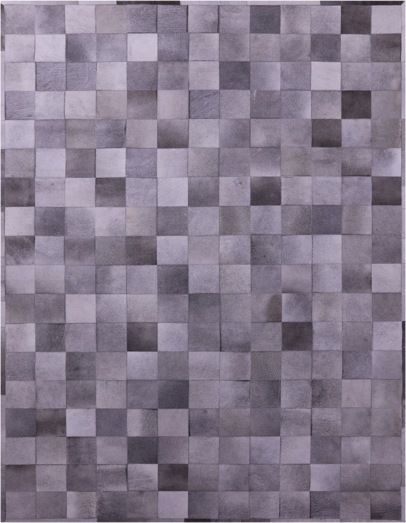 Grey Patchwork Natural Cowhide Rug - 9' 0" x 12' 0"