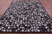 Thumbnail for Brown & White Patchwork Black Natural Cowhide Rug - 8' 0