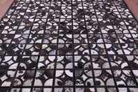 Thumbnail for Brown & White Patchwork Black Natural Cowhide Rug - 8' 0