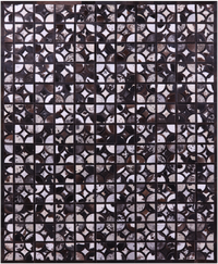 Thumbnail for Brown & White Patchwork Black Natural Cowhide Rug - 8' 0