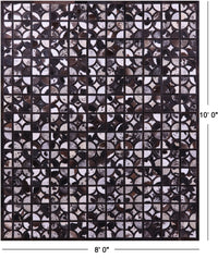 Thumbnail for Brown & White Patchwork Black Natural Cowhide Rug - 8' 0