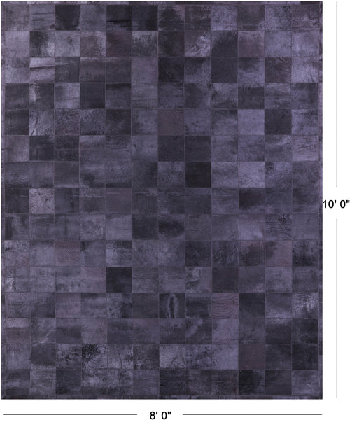 Black Patchwork Natural Cowhide Rug - 8' 0