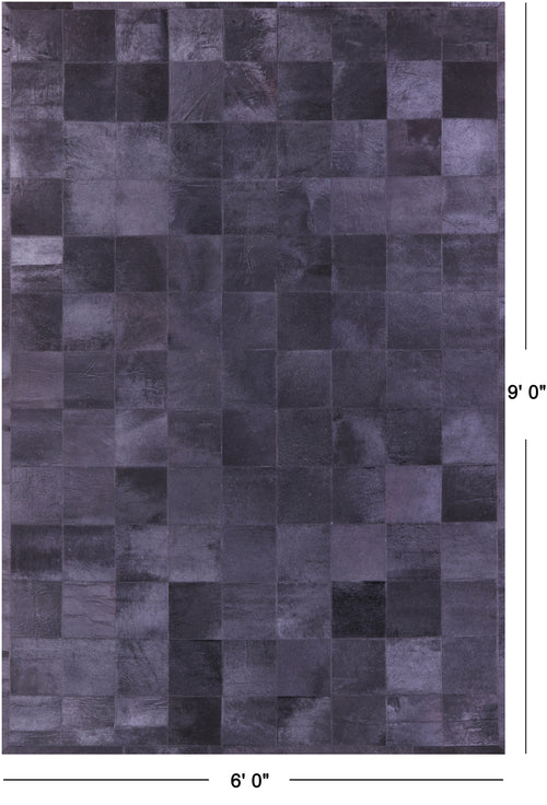 Black Patchwork Natural Cowhide Rug - 6' 0