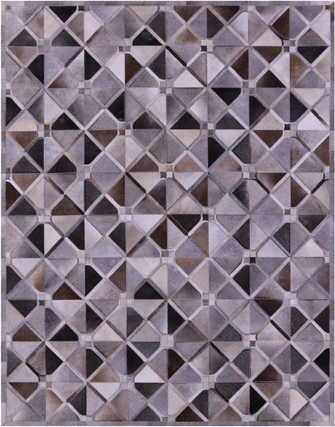 Grey Patchwork Natural Cowhide Rug - 8' 0" x 10' 0"