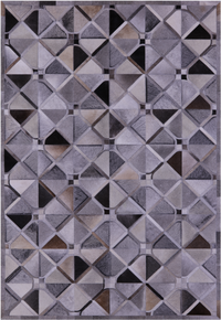 Thumbnail for Grey Patchwork Natural Cowhide Rug - 6' 0