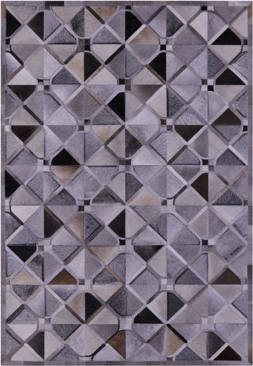 Grey Patchwork Natural Cowhide Rug - 6' 0