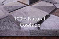 Thumbnail for Grey Patchwork Natural Cowhide Rug - 6' 0