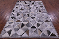 Thumbnail for Grey Patchwork Natural Cowhide Rug - 6' 0