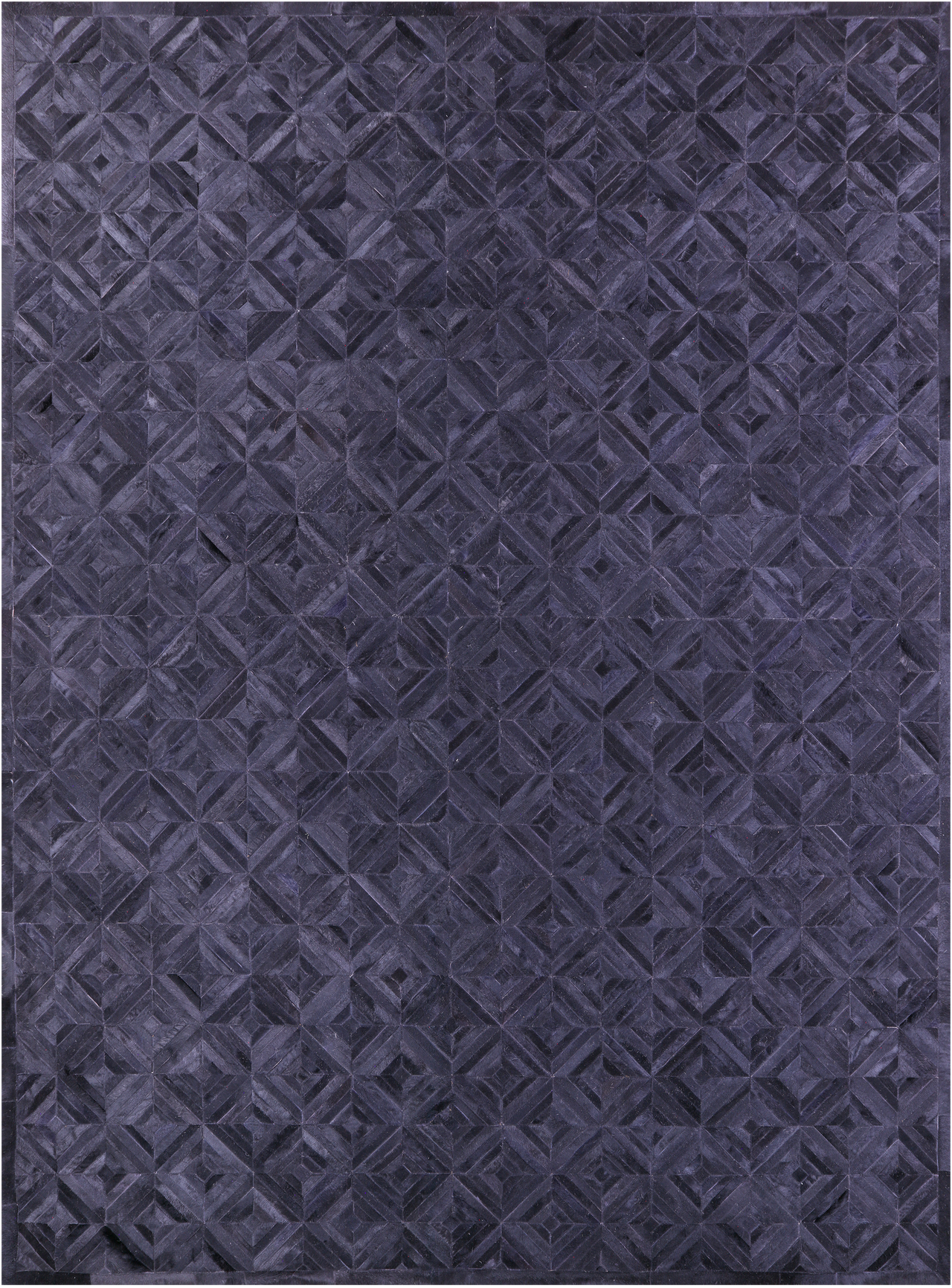 Black Patchwork Natural Cowhide Rug - 9' 0" x 12' 0"