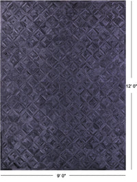 Thumbnail for Black Patchwork Natural Cowhide Rug - 9' 0