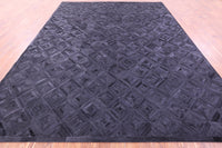 Thumbnail for Black Patchwork Natural Cowhide Rug - 9' 0