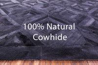 Thumbnail for Black Patchwork Natural Cowhide Rug - 9' 0