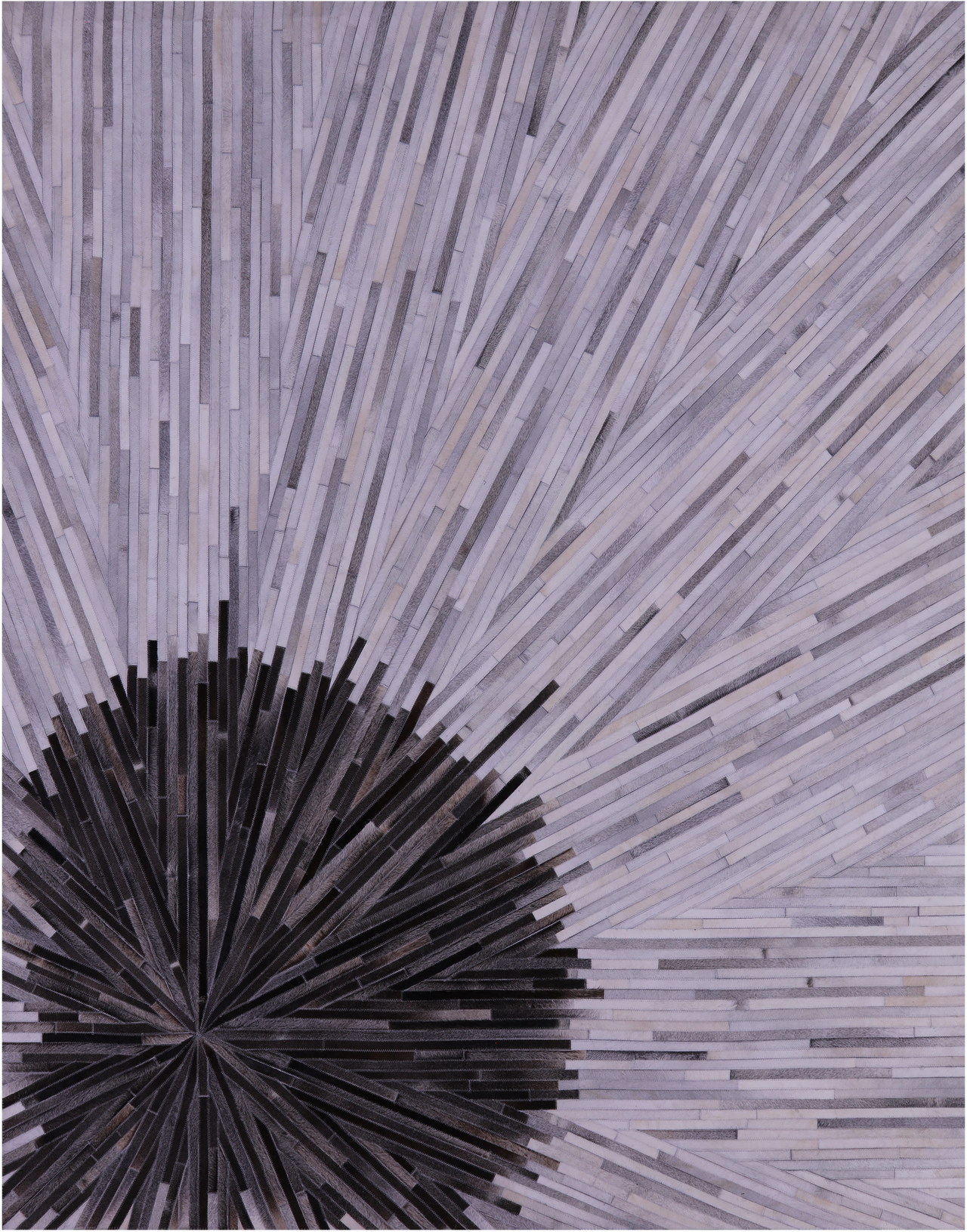 Brown & White Patchwork Natural Cowhide Rug - 8' 0" x 10' 0"